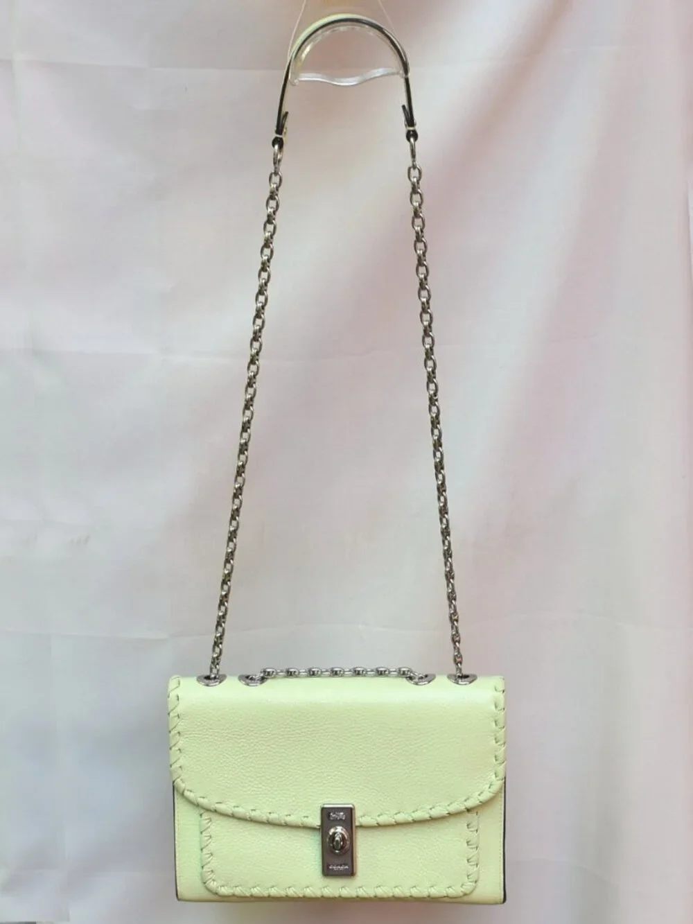 Coach Lane Pale Lime Whipstitch Convertible Shoulder Crossbody Bag CA239 NWOT